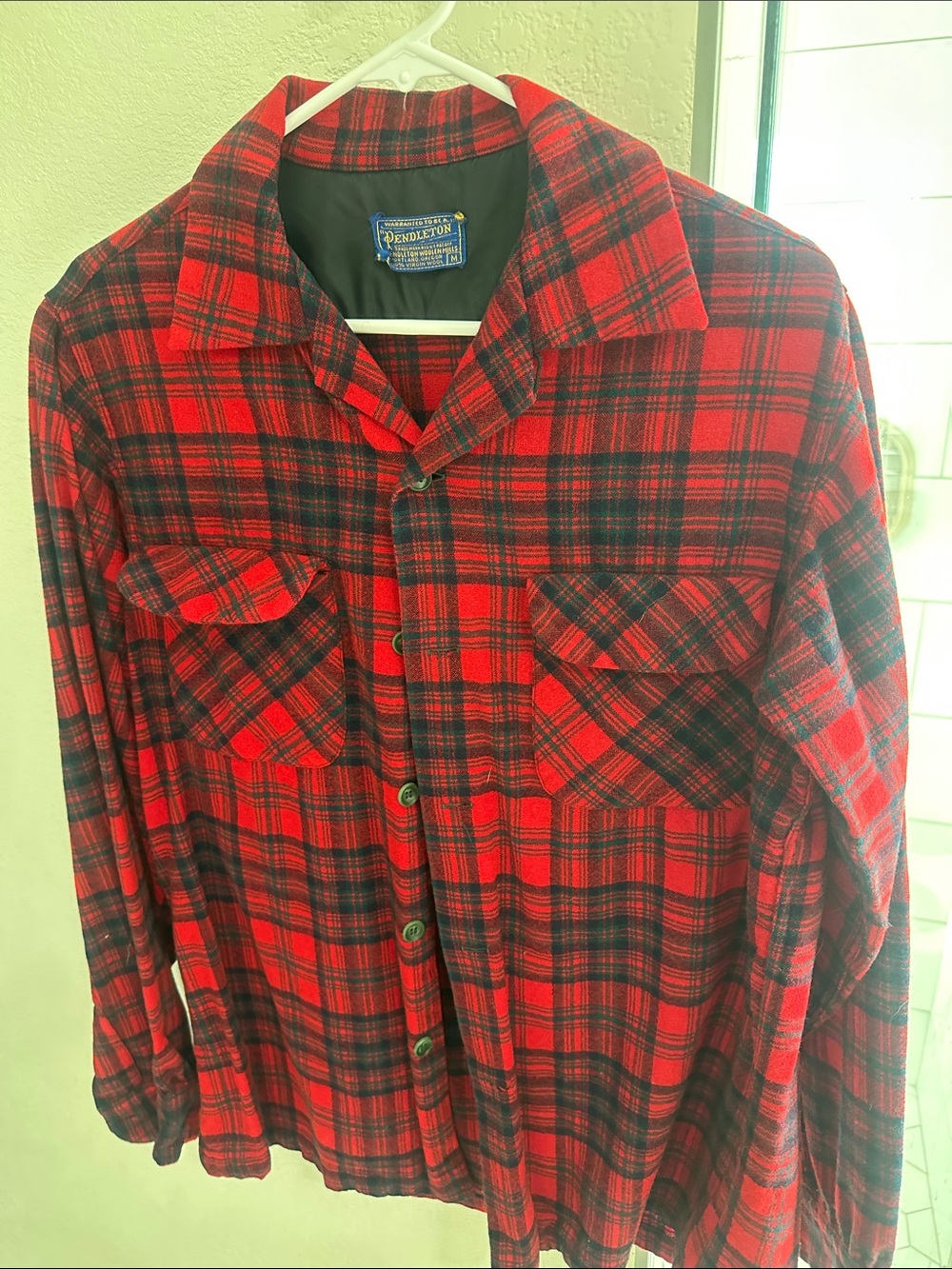 Pendleton Red and Black Plaid Button-Up Shirt